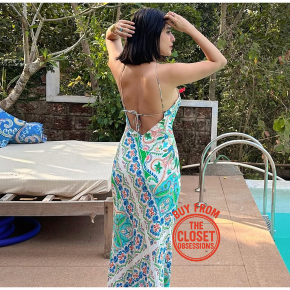 RARE!!! MANGO BLOGGER FAVE!!! Linen Blend Maxi Dress NWT - Picture 7 of 16